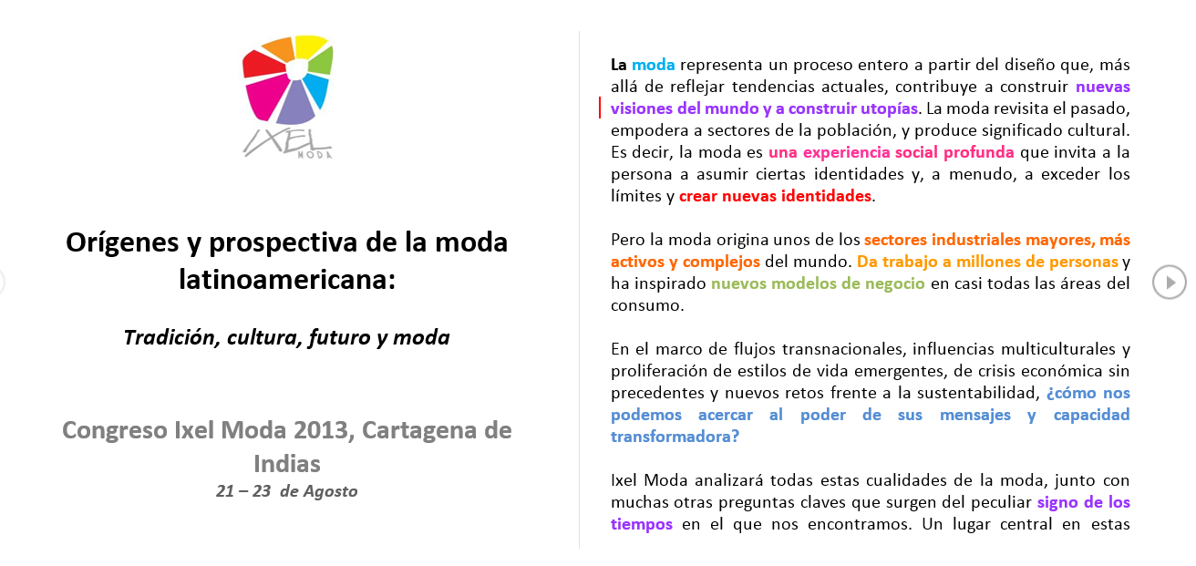 Ixel Moda 2013 - Convocatoria de ponencias Image to Doc