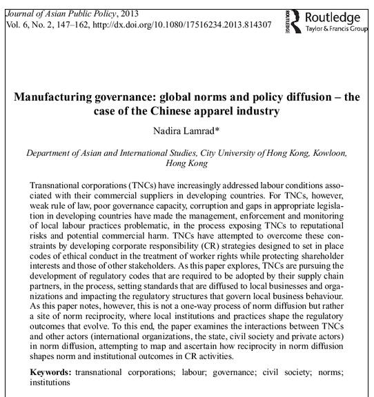 Manufacturing Governance - Nadira Lamrad