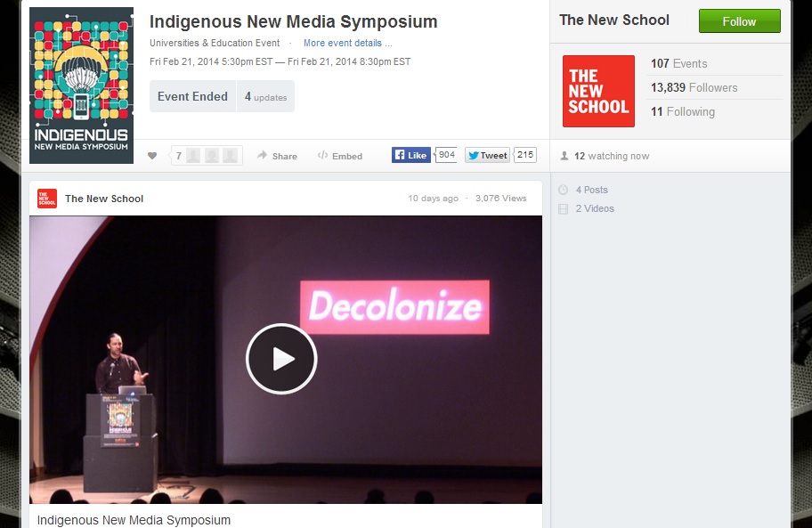 Indigenous New Media Symposium